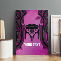 Personalised Moko Kauae New Zealand Canvas Wall Art Maori Chin Tattoo Pink LT14 - Polynesian Pride
