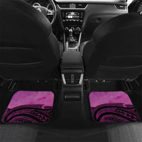 Personalised Moko Kauae New Zealand Car Mats Maori Chin Tattoo Pink LT14 Set 2pcs - Back Pink - Polynesian Pride