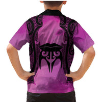 Personalised Moko Kauae New Zealand Family Matching Mermaid Dress and Hawaiian Shirt Maori Chin Tattoo Pink LT14 - Polynesian Pride