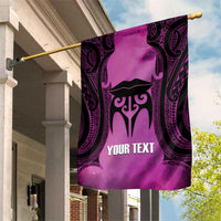 Personalised Moko Kauae New Zealand Garden Flag Maori Chin Tattoo Pink LT14 House Flag Pink - Polynesian Pride
