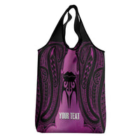 Personalised Moko Kauae New Zealand Grocery Bag Maori Chin Tattoo Pink LT14 - Polynesian Pride