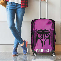 Personalised Moko Kauae New Zealand Luggage Cover Maori Chin Tattoo Pink - Polynesian Pride