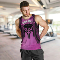 Personalised Moko Kauae New Zealand Men Tank Top Maori Chin Tattoo Pink LT14 Pink - Polynesian Pride