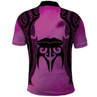 Personalised Moko Kauae New Zealand Polo Shirt Maori Chin Tattoo Pink LT14 - Polynesian Pride
