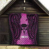 Personalised Moko Kauae New Zealand Quilt Maori Chin Tattoo Pink LT14 - Polynesian Pride