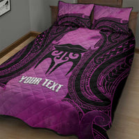 Personalised Moko Kauae New Zealand Quilt Bed Set Maori Chin Tattoo Pink LT14 - Polynesian Pride