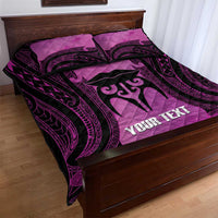 Personalised Moko Kauae New Zealand Quilt Bed Set Maori Chin Tattoo Pink LT14 - Polynesian Pride