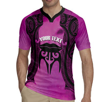 Personalised Moko Kauae New Zealand Rugby Jersey Maori Chin Tattoo Pink LT14 - Polynesian Pride