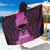Personalised Moko Kauae New Zealand Sarong Maori Chin Tattoo Pink LT14 One Size 44 x 66 inches Pink - Polynesian Pride