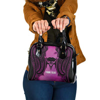 Personalised Moko Kauae New Zealand Shoulder Handbag Maori Chin Tattoo Pink LT14 One Size Pink - Polynesian Pride