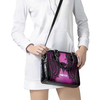 Personalised Moko Kauae New Zealand Shoulder Handbag Maori Chin Tattoo Pink LT14 - Polynesian Pride