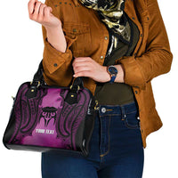 Personalised Moko Kauae New Zealand Shoulder Handbag Maori Chin Tattoo Pink LT14 - Polynesian Pride