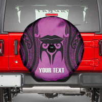 Personalised Moko Kauae New Zealand Spare Tire Cover Maori Chin Tattoo Pink LT14 - Polynesian Pride