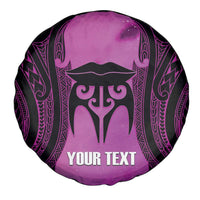 Personalised Moko Kauae New Zealand Spare Tire Cover Maori Chin Tattoo Pink LT14 - Polynesian Pride