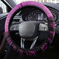 Moko Kauae New Zealand Steering Wheel Cover Maori Chin Tattoo Pink - Polynesian Pride