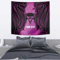 Personalised Moko Kauae New Zealand Tapestry Maori Chin Tattoo Pink LT14 - Polynesian Pride