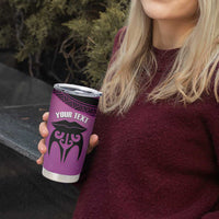 Personalised Moko Kauae New Zealand Tumbler Cup Maori Chin Tattoo Pink LT14 - Polynesian Pride