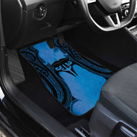 Personalised Moko Kauae New Zealand Car Mats Maori Chin Tattoo Blue LT14 - Polynesian Pride