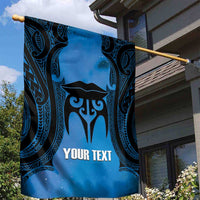 Personalised Moko Kauae New Zealand Garden Flag Maori Chin Tattoo Blue LT14 - Polynesian Pride