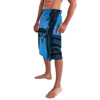 Personalised Moko Kauae New Zealand Lavalava Maori Chin Tattoo Blue - Polynesian Pride