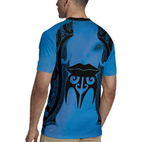 Personalised Moko Kauae New Zealand Rugby Jersey Maori Chin Tattoo Blue LT14 - Polynesian Pride
