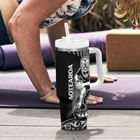 New Zealand Silver Fern Rugby Tumbler With Handle All Black Koru Maori LT14 - Polynesian Pride