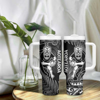 New Zealand Silver Fern Rugby Tumbler With Handle All Black Koru Maori LT14 - Polynesian Pride