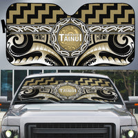 Aotearoa Waikato Tainui Auto Sun Shade Maori Iwi Poutama Puhoro Tattoo LT14 Old Yellow - Polynesian Pride