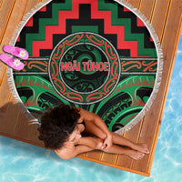 Aotearoa Ngai Tuhoe Beach Blanket Maori Iwi Poutama Puhoro Tattoo LT14 - Polynesian Pride