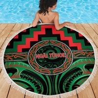 Aotearoa Ngai Tuhoe Beach Blanket Maori Iwi Poutama Puhoro Tattoo LT14 - Polynesian Pride