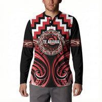 Aotearoa Te Arawa Personalised Button Sweatshirt Maori Iwi Poutama Puhoro Tattoo LT14 - Polynesian Pride