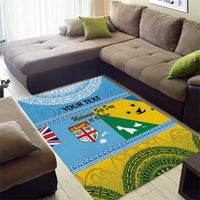 Personalised Malampa Fiji Day Area Rug 10 October Fijian Tapa Flag Style LT14 - Polynesian Pride