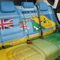 Personalised Malampa Fiji Day Back Car Seat Cover 10 October Fijian Tapa Flag Style LT14 - Polynesian Pride