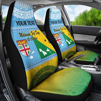 Personalised Malampa Fiji Day Car Seat Cover 10 October Fijian Tapa Flag Style LT14 - Polynesian Pride