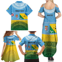 Personalised Malampa Fiji Day Family Matching Summer Maxi Dress and Hawaiian Shirt 10 October Fijian Tapa Flag Style LT14 - Polynesian Pride