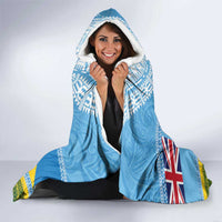 Personalised Malampa Fiji Day Hooded Blanket 10 October Fijian Tapa Flag Style LT14 - Polynesian Pride