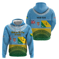 Personalised Malampa Fiji Day Hoodie 10 October Fijian Tapa Flag Style LT14 - Polynesian Pride