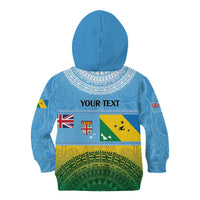 Personalised Malampa Fiji Day Kid Hoodie 10 October Fijian Tapa Flag Style LT14 - Polynesian Pride