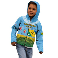 Personalised Malampa Fiji Day Kid Hoodie 10 October Fijian Tapa Flag Style LT14 - Polynesian Pride