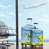 Personalised Malampa Fiji Day Luggage Cover 10 October Fijian Tapa Flag Style LT14 - Polynesian Pride
