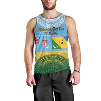 Personalised Malampa Fiji Day Men Tank Top 10 October Fijian Tapa Flag Style LT14 - Polynesian Pride