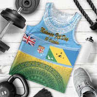Personalised Malampa Fiji Day Men Tank Top 10 October Fijian Tapa Flag Style LT14 - Polynesian Pride