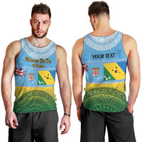 Personalised Malampa Fiji Day Men Tank Top 10 October Fijian Tapa Flag Style LT14 - Polynesian Pride