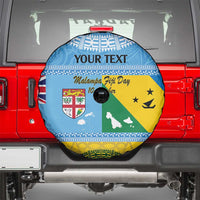 Personalised Malampa Fiji Day Spare Tire Cover 10 October Fijian Tapa Flag Style LT14 - Polynesian Pride