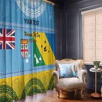 Personalised Malampa Fiji Day Window Curtain 10 October Fijian Tapa Flag Style LT14 - Polynesian Pride