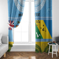 Personalised Malampa Fiji Day Window Curtain 10 October Fijian Tapa Flag Style LT14 - Polynesian Pride