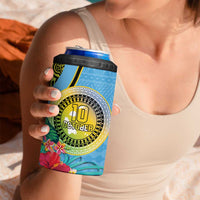 Vanuatu Malampa Fiji Day 4 in 1 Can Cooler Tumbler Happy 10 October With Maps Tropical Flowers LT14 - Polynesian Pride