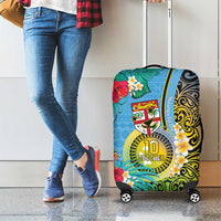 Vanuatu Malampa Fiji Day Luggage Cover Happy 10 October With Maps Tropical Flowers LT14 - Polynesian Pride