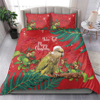 Personalised New Zealand Kakapo Christmas Bedding Set Meri Kirihimete Silver Fern Mix Pohutukawa LT14 - Polynesian Pride
