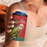 Personalised New Zealand Kakapo Christmas 4 in 1 Can Cooler Tumbler Meri Kirihimete Silver Fern Mix Pohutukawa LT14 - Polynesian Pride
